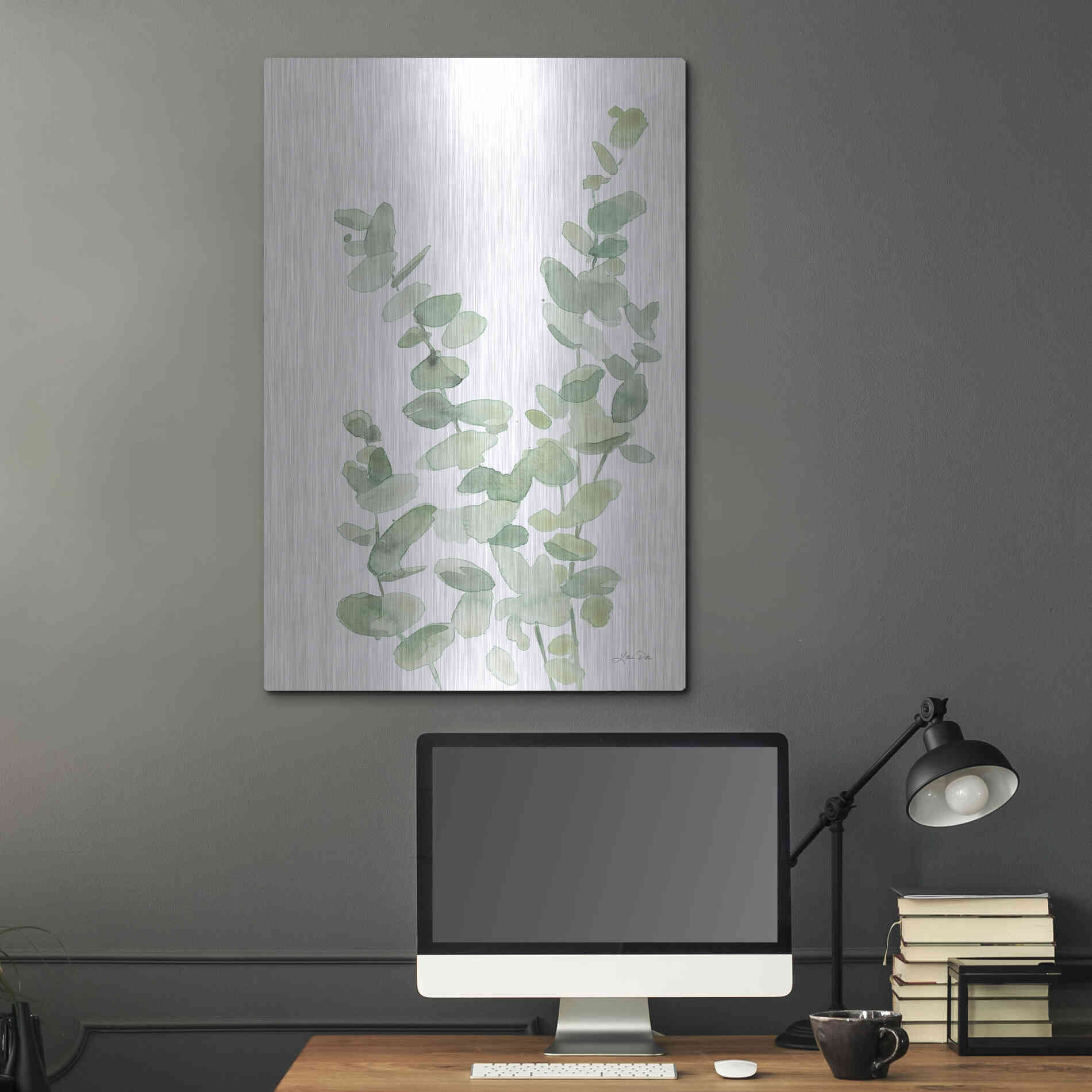 Luxe Metal Art 'Eucalyptus II' by Katrina Pete, Metal Wall Art,24x36