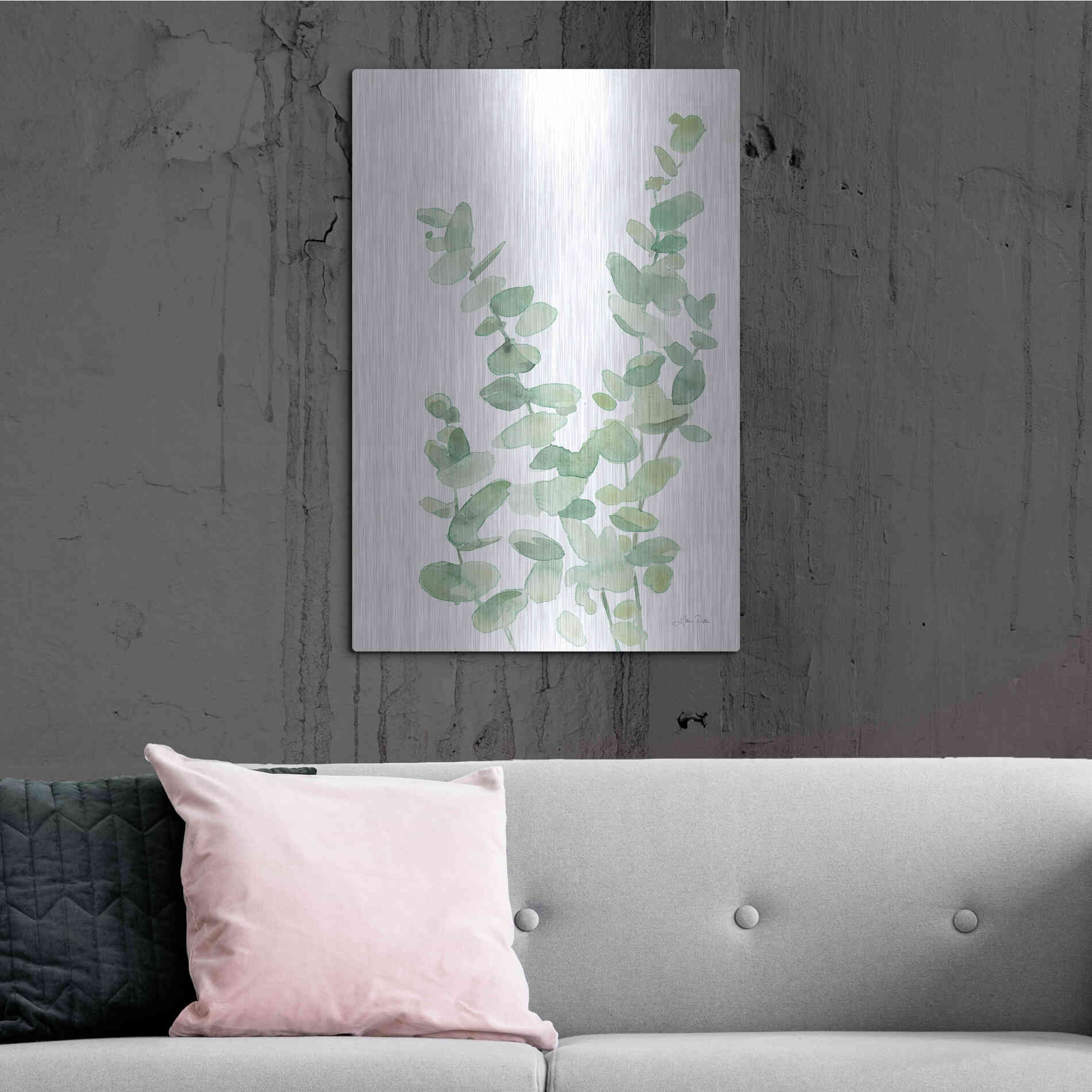 Luxe Metal Art 'Eucalyptus II' by Katrina Pete, Metal Wall Art,24x36