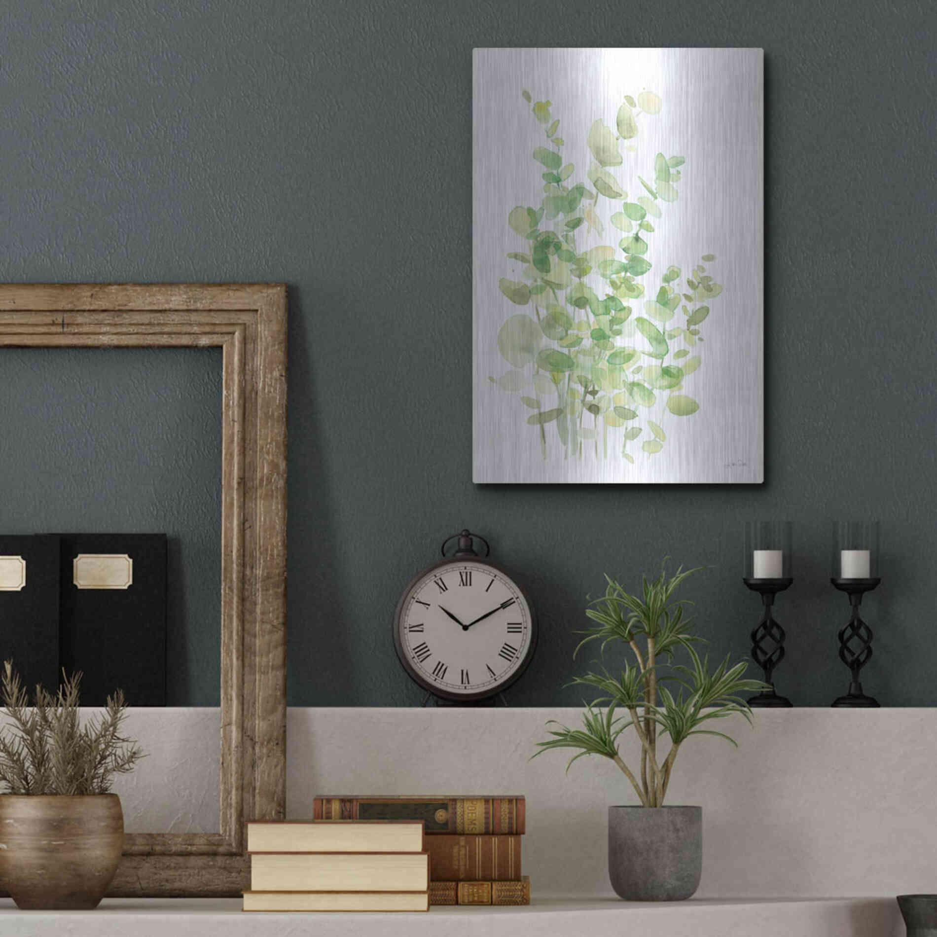 Luxe Metal Art 'Eucalyptus III' by Katrina Pete, Metal Wall Art,12x16