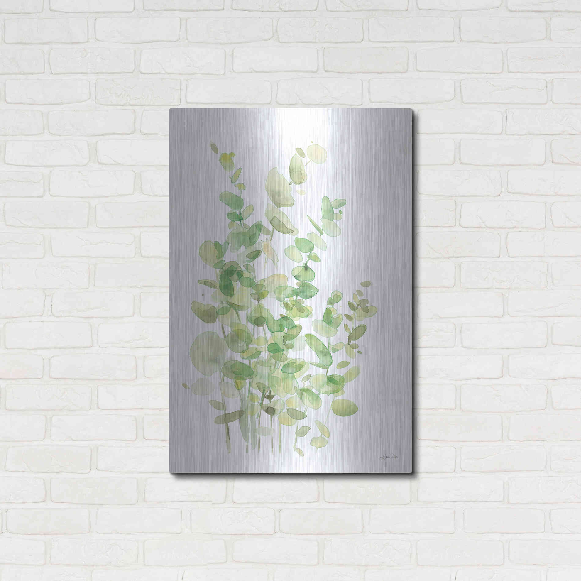 Luxe Metal Art 'Eucalyptus III' by Katrina Pete, Metal Wall Art,24x36