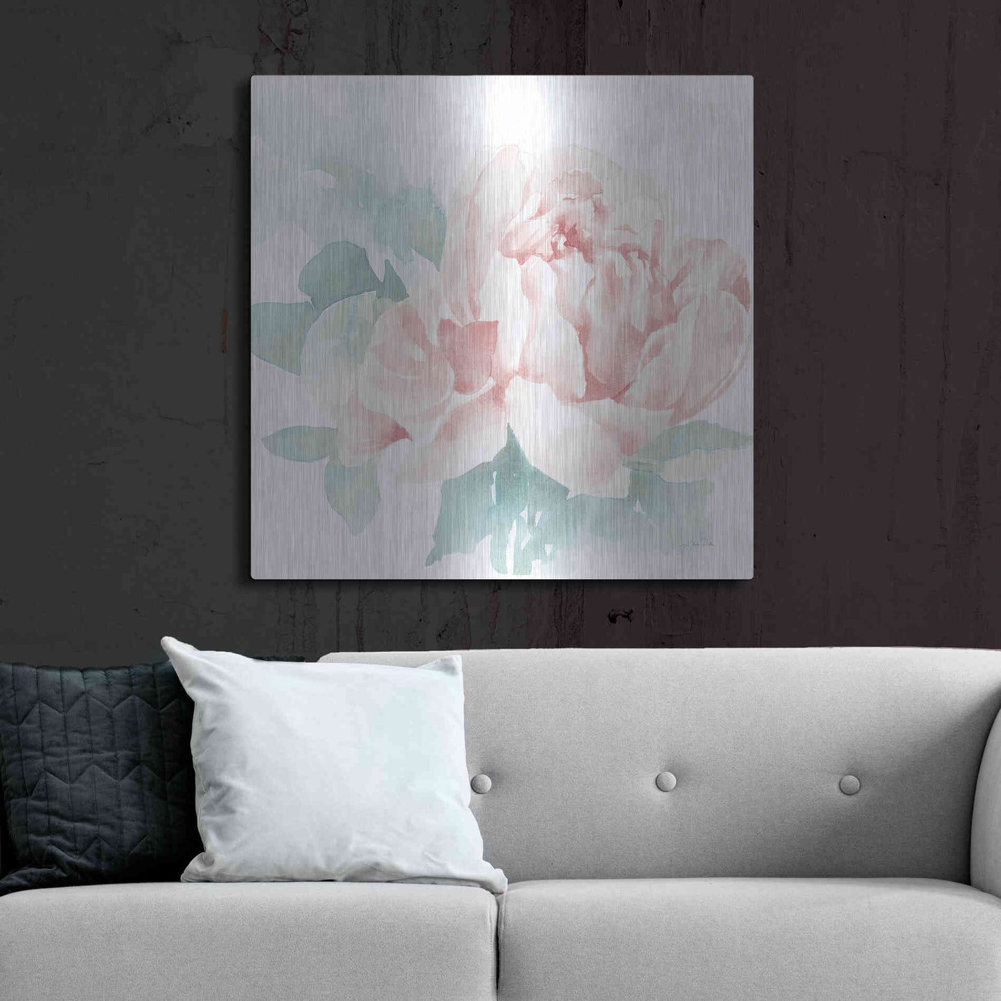 Luxe Metal Art 'Poetic Blooming I Pink' by Katrina Pete, Metal Wall Art,36x36