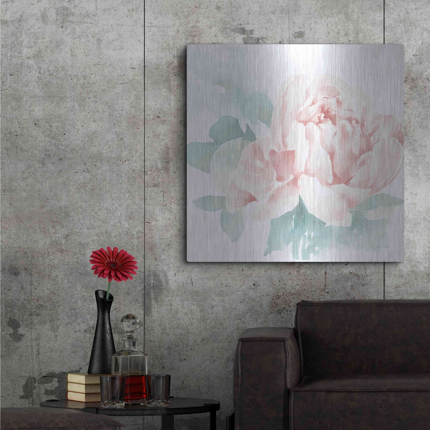 Luxe Metal Art 'Poetic Blooming I Pink' by Katrina Pete, Metal Wall Art,36x36