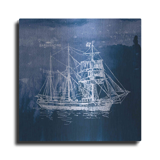 Luxe Metal Art 'Sailing Ships III' by Wild Apple Portfolio, Metal Wall Art