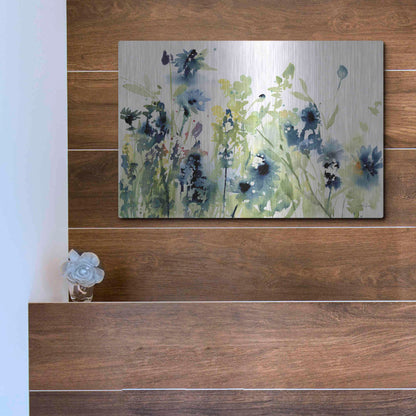 Luxe Metal Art 'Wild Meadow Flowers' by Katrina Pete, Metal Wall Art,16x12