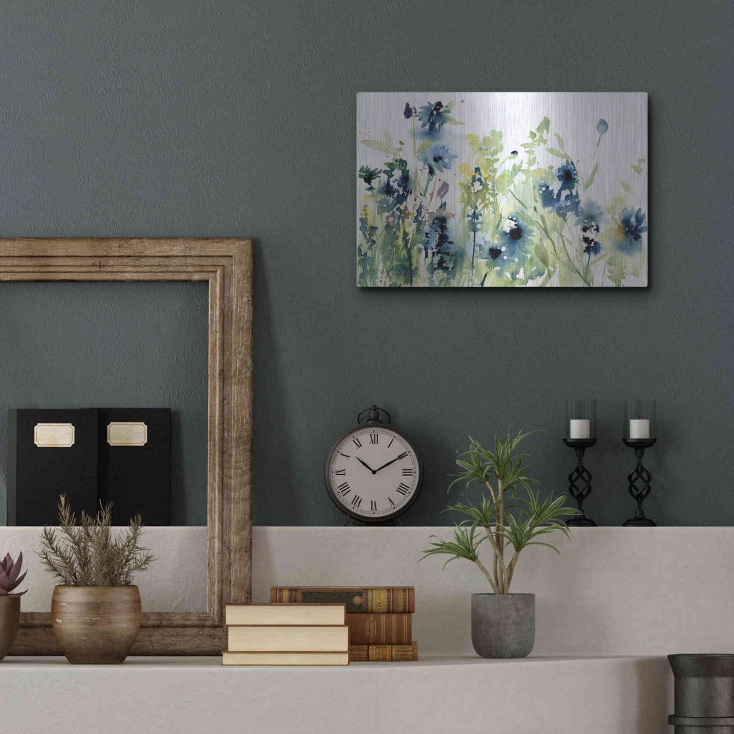 Luxe Metal Art 'Wild Meadow Flowers' by Katrina Pete, Metal Wall Art,16x12