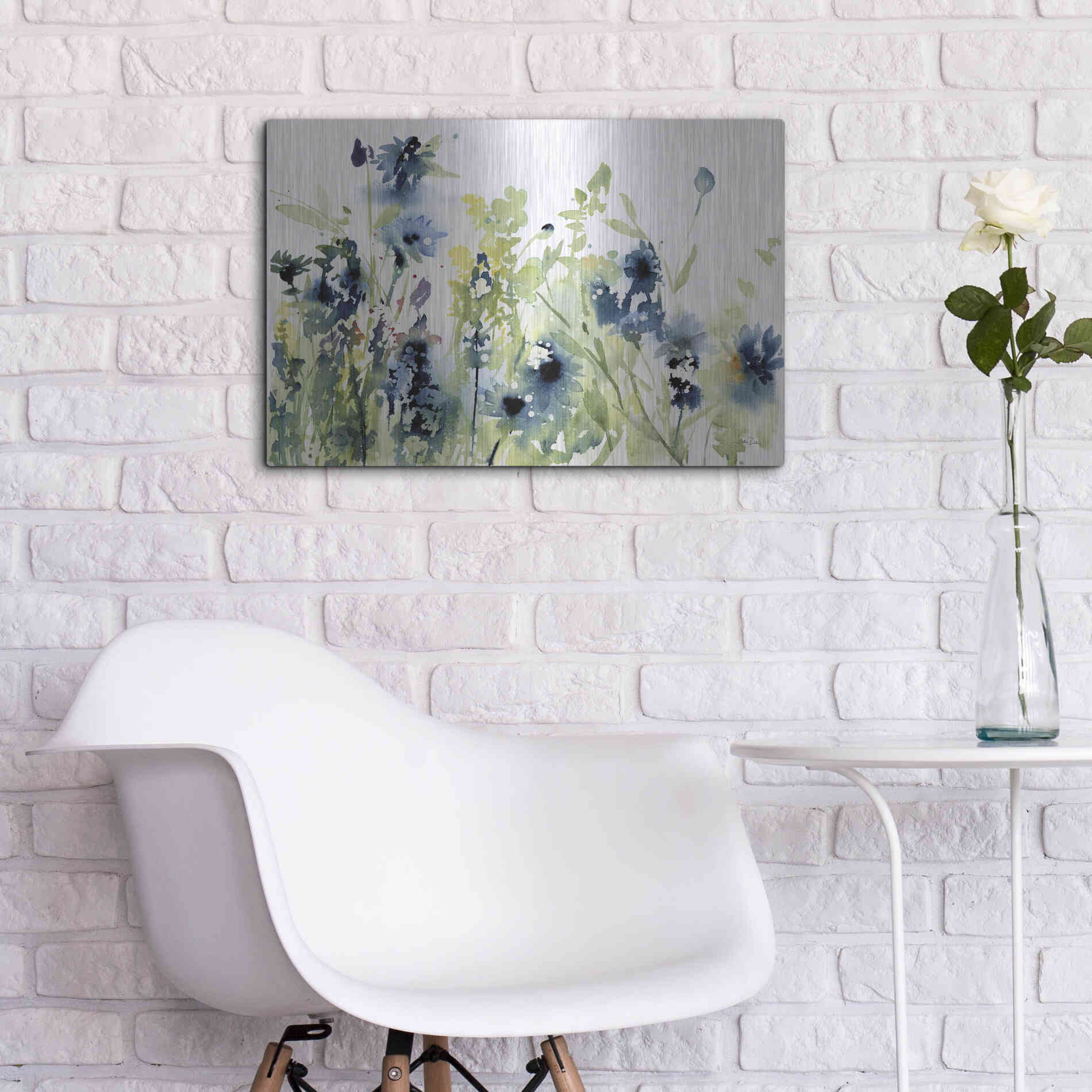 Luxe Metal Art 'Wild Meadow Flowers' by Katrina Pete, Metal Wall Art,24x16