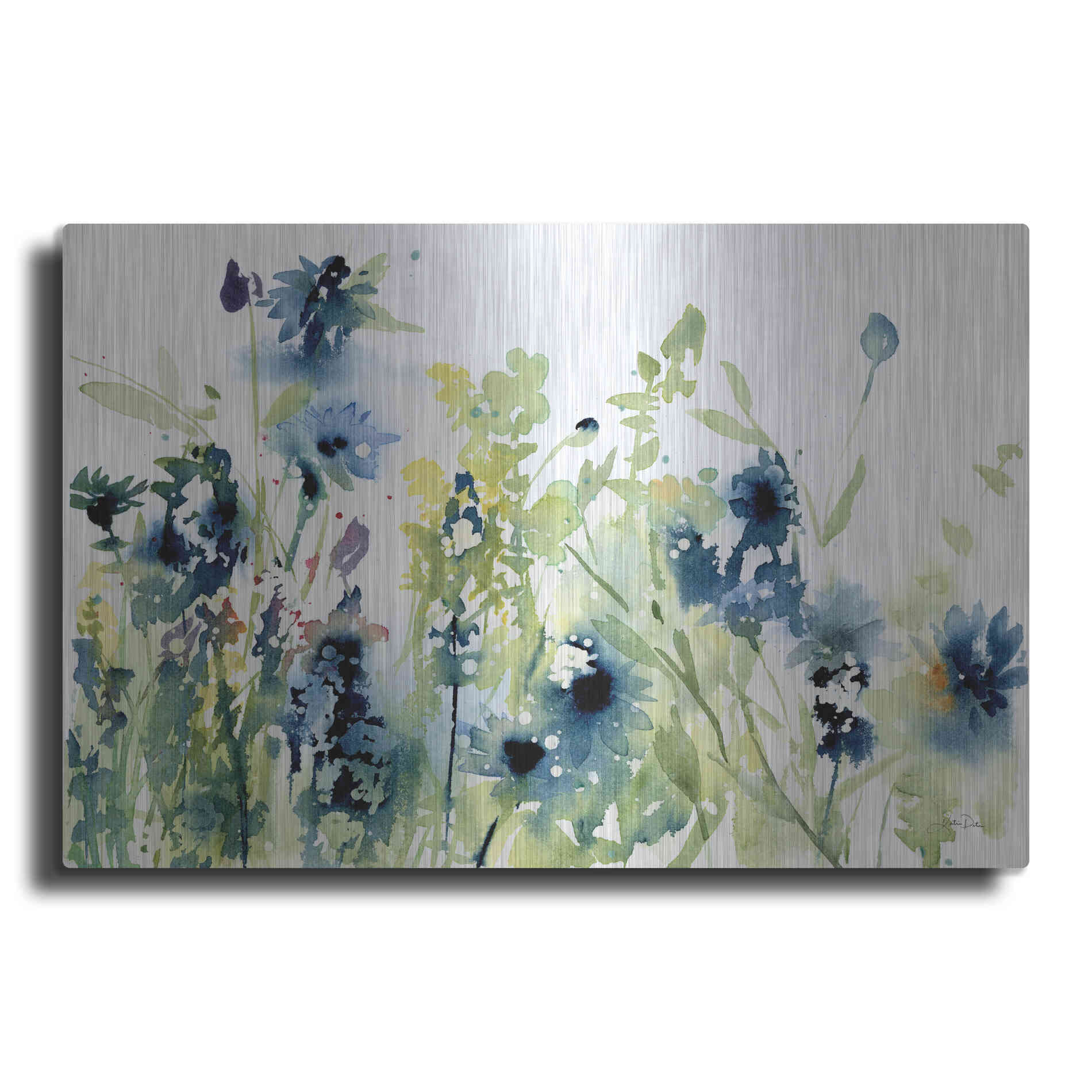 Luxe Metal Art 'Wild Meadow Flowers' by Katrina Pete, Metal Wall Art