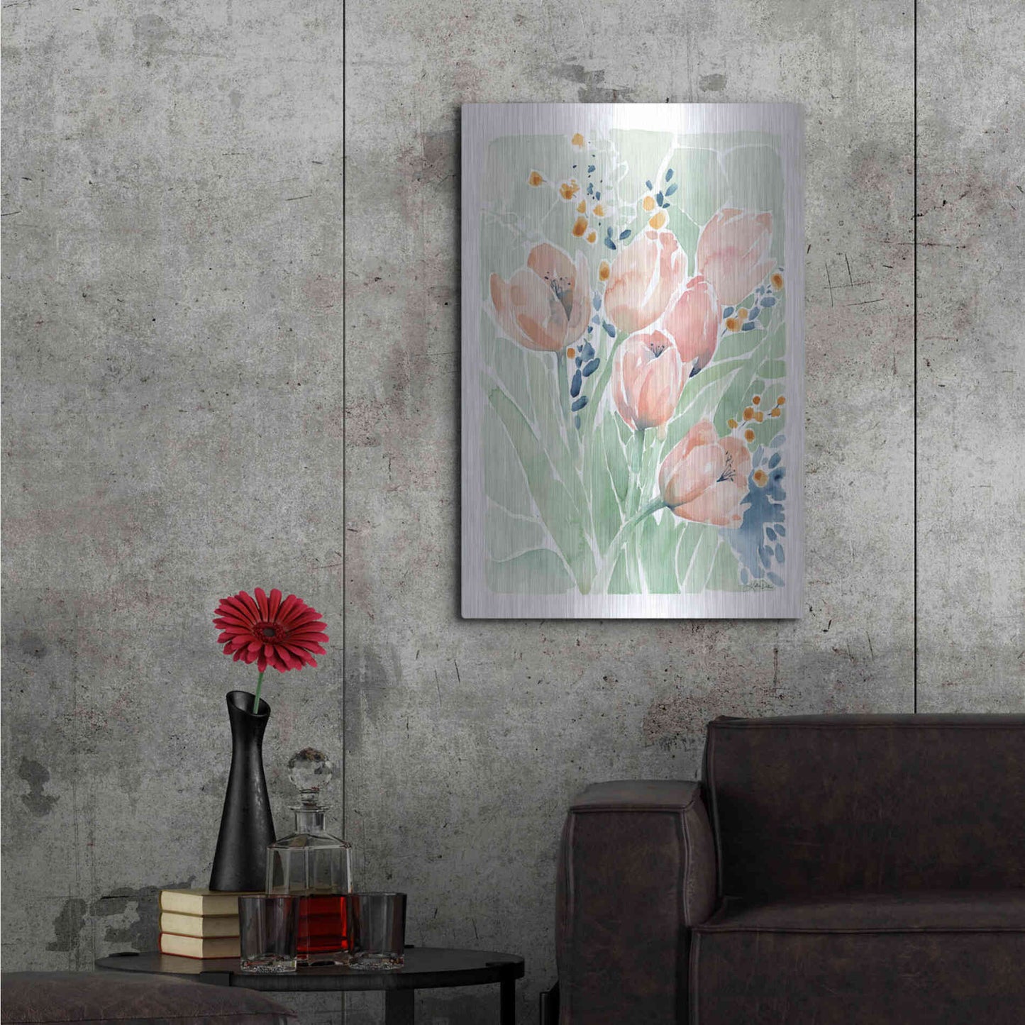 Luxe Metal Art 'Tulip Spray' by Katrina Pete, Metal Wall Art,24x36