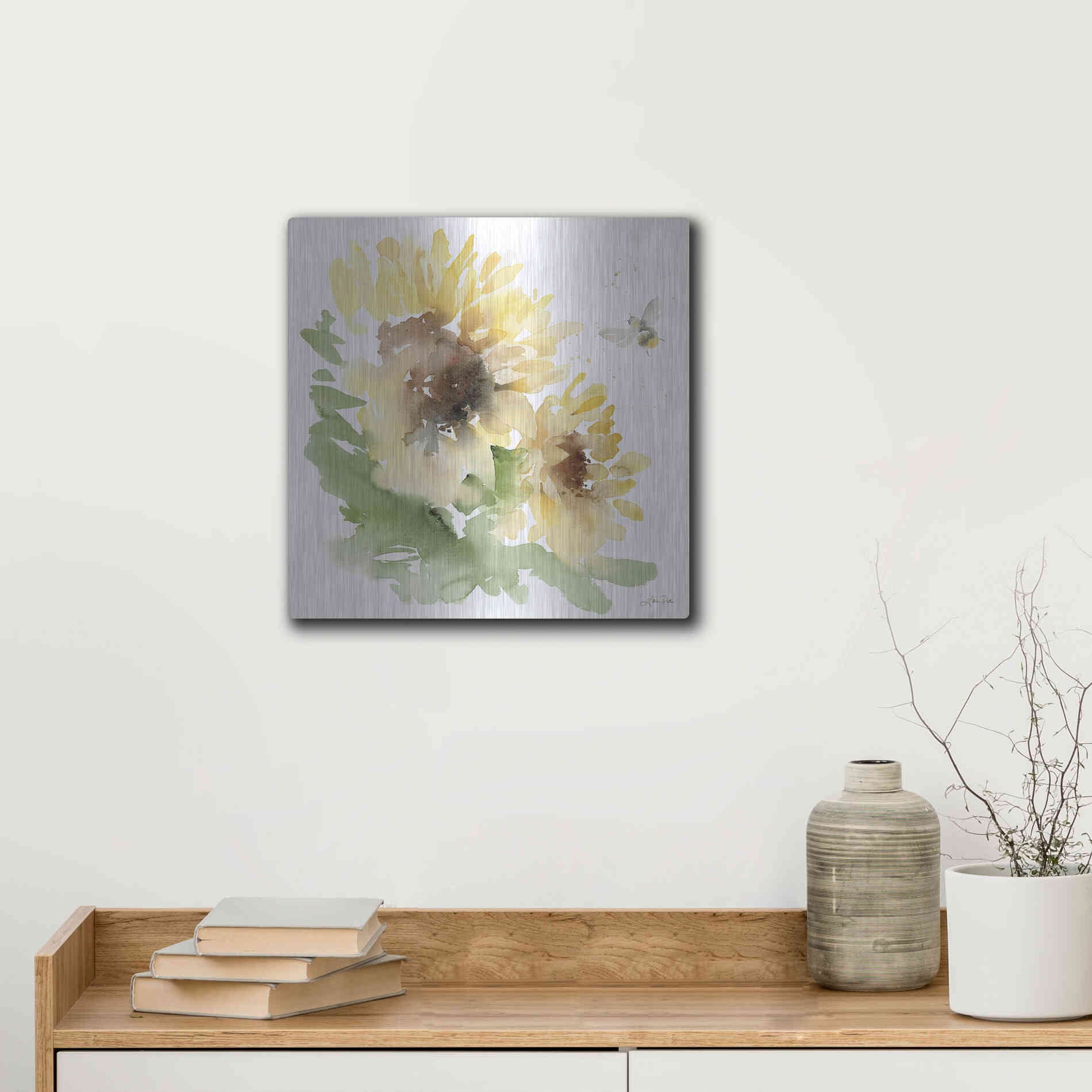 Luxe Metal Art 'Sunflower Meadow II' by Katrina Pete, Metal Wall Art,12x12