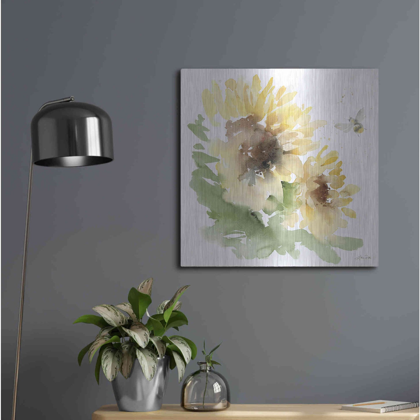 Luxe Metal Art 'Sunflower Meadow II' by Katrina Pete, Metal Wall Art,24x24