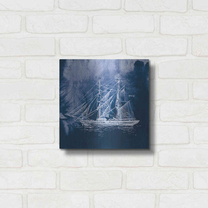 Luxe Metal Art 'Sailing Ships IV' by Wild Apple Portfolio, Metal Wall Art,12x12
