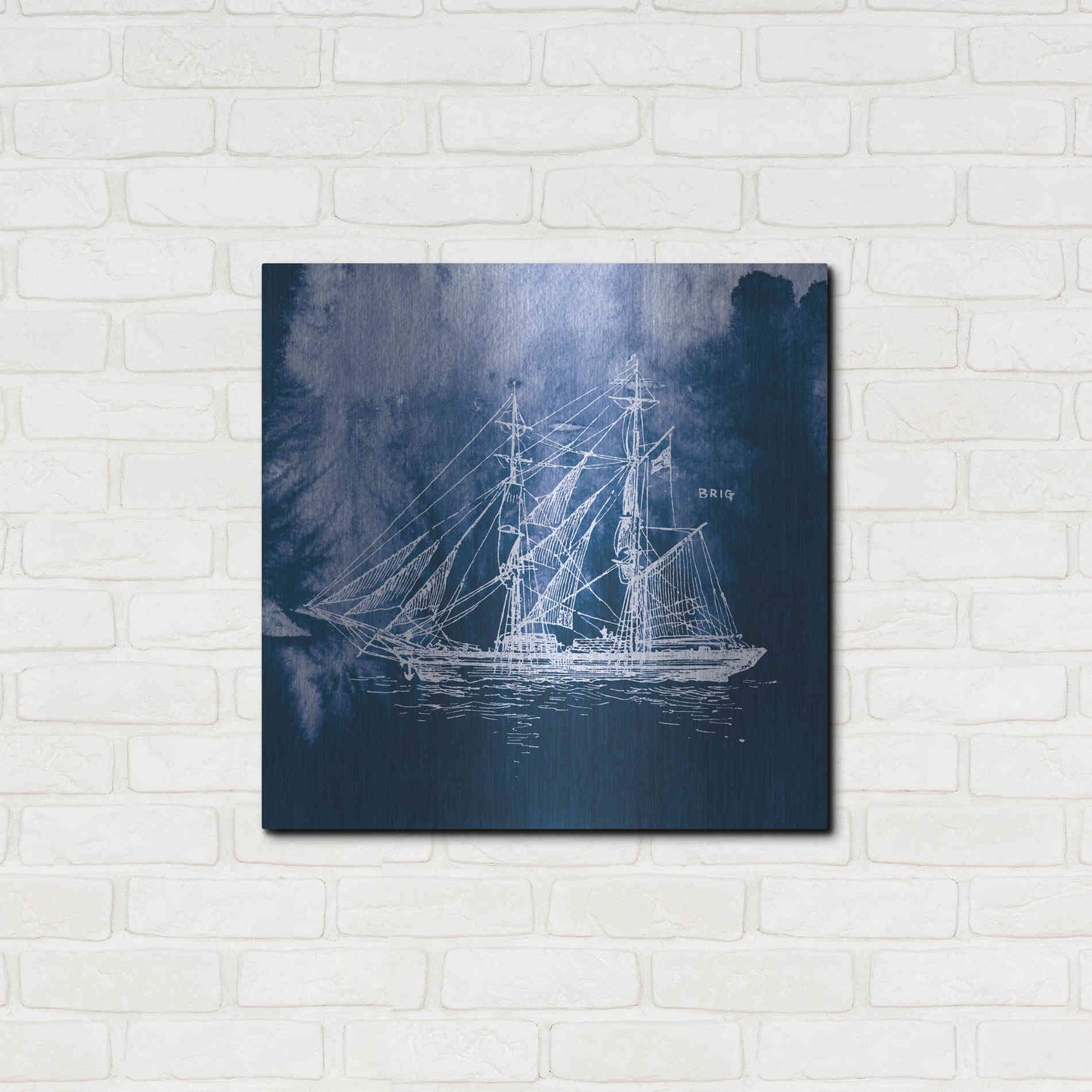 Luxe Metal Art 'Sailing Ships IV' by Wild Apple Portfolio, Metal Wall Art,24x24