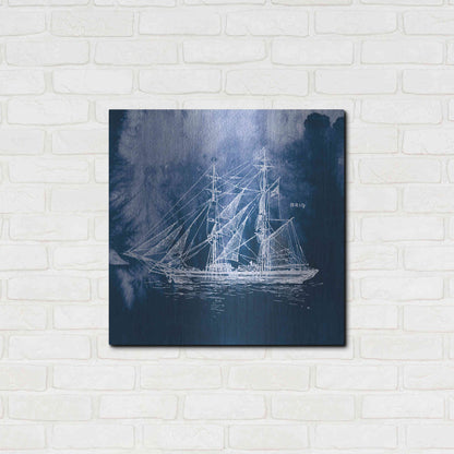 Luxe Metal Art 'Sailing Ships IV' by Wild Apple Portfolio, Metal Wall Art,24x24