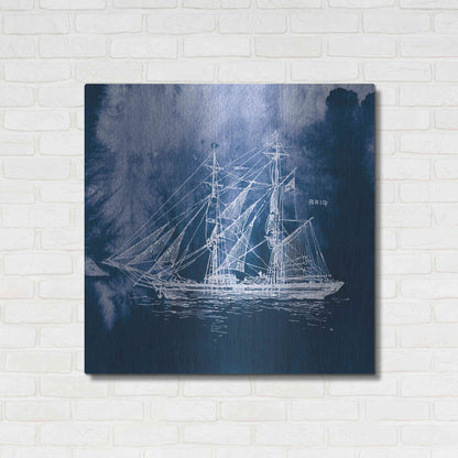 Luxe Metal Art 'Sailing Ships IV' by Wild Apple Portfolio, Metal Wall Art,36x36