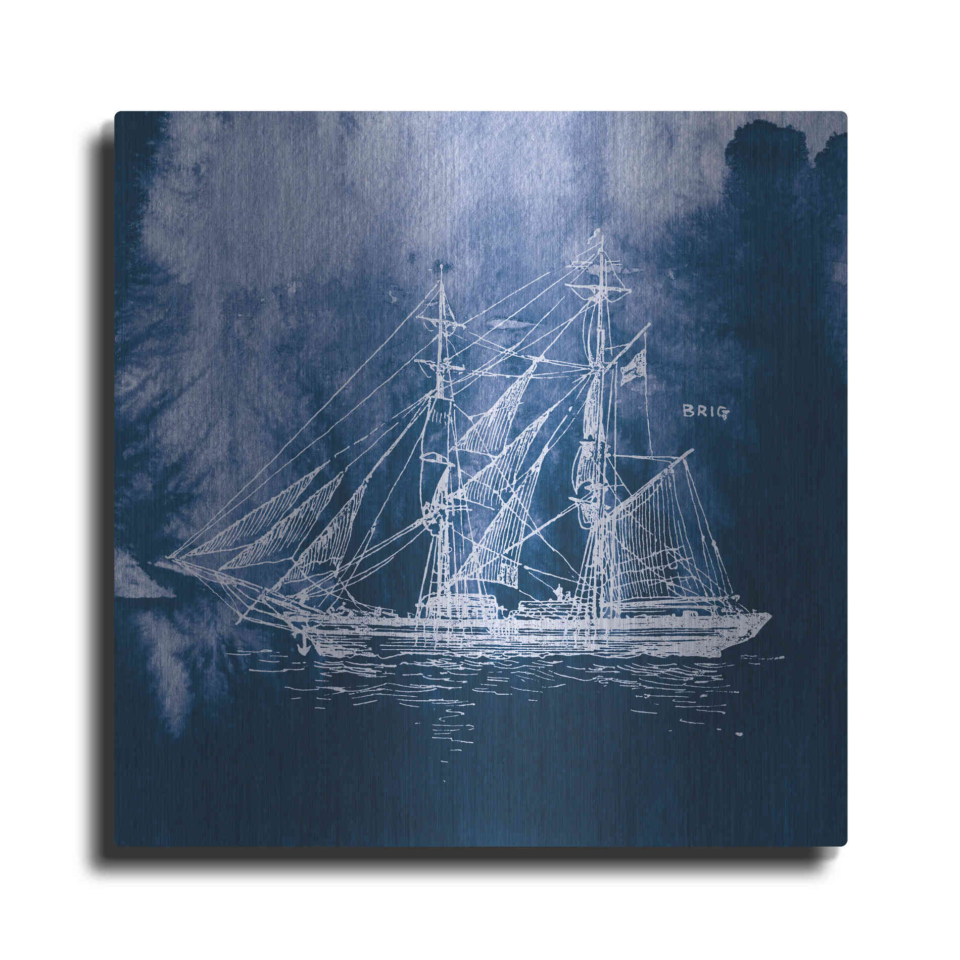 Luxe Metal Art 'Sailing Ships IV' by Wild Apple Portfolio, Metal Wall Art