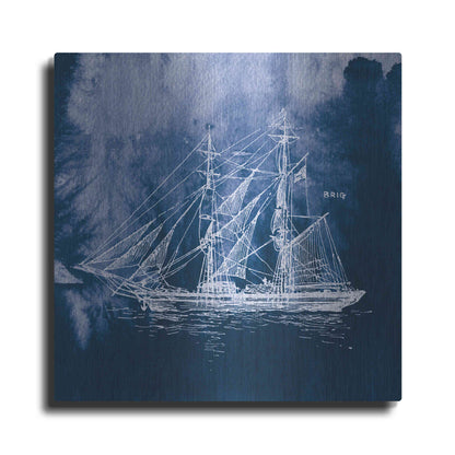 Luxe Metal Art 'Sailing Ships IV' by Wild Apple Portfolio, Metal Wall Art