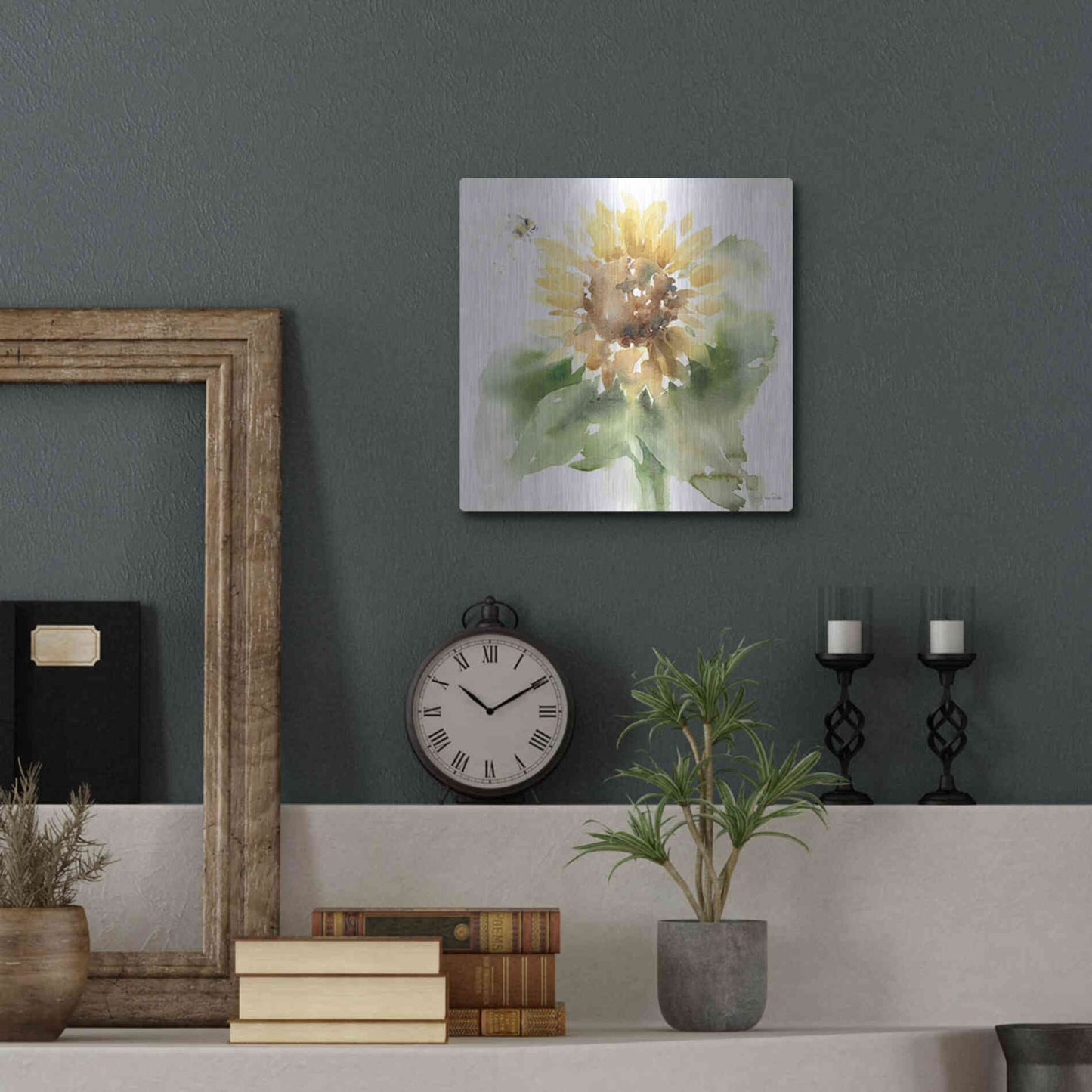 Luxe Metal Art 'Sunflower Meadow III' by Katrina Pete, Metal Wall Art,12x12