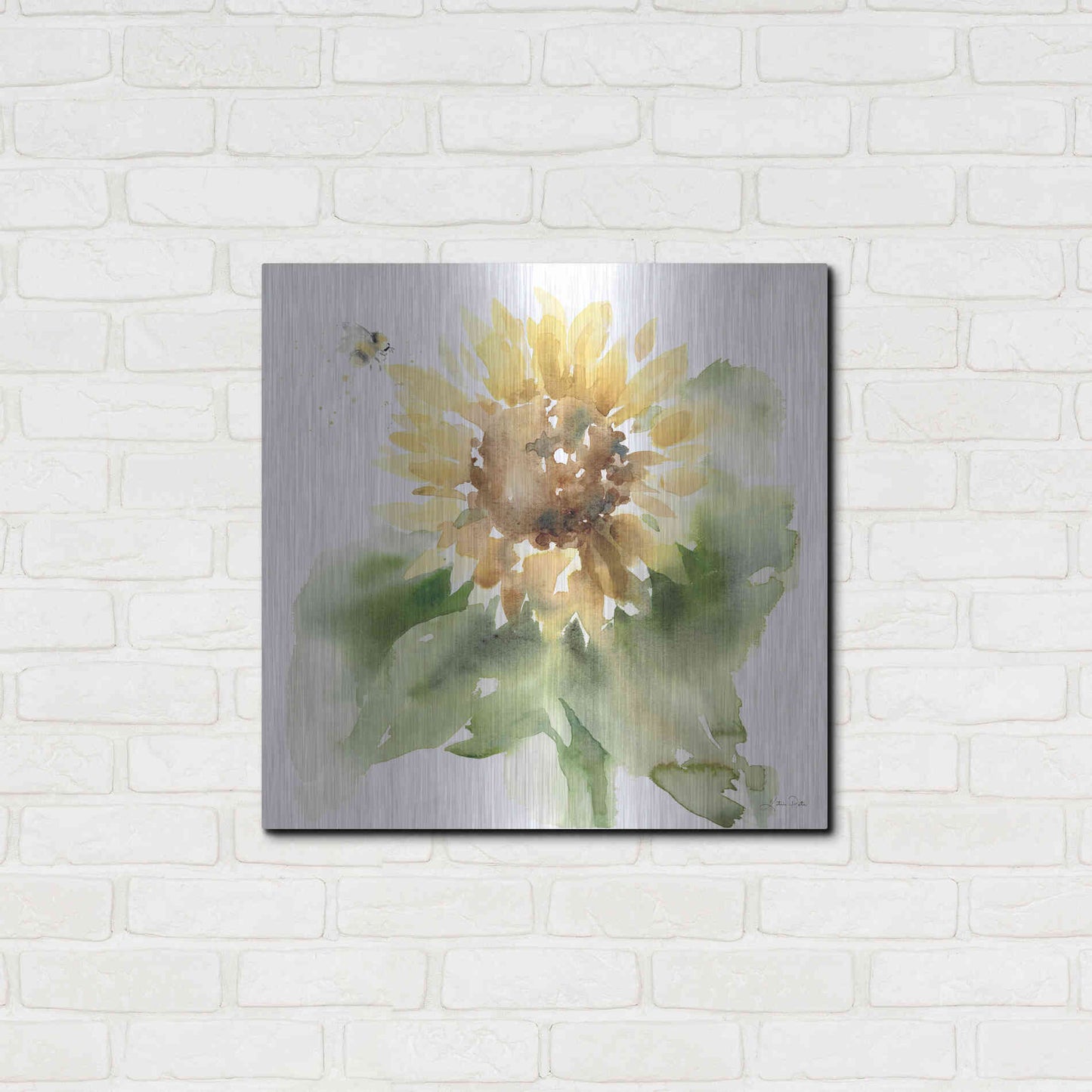 Luxe Metal Art 'Sunflower Meadow III' by Katrina Pete, Metal Wall Art,24x24