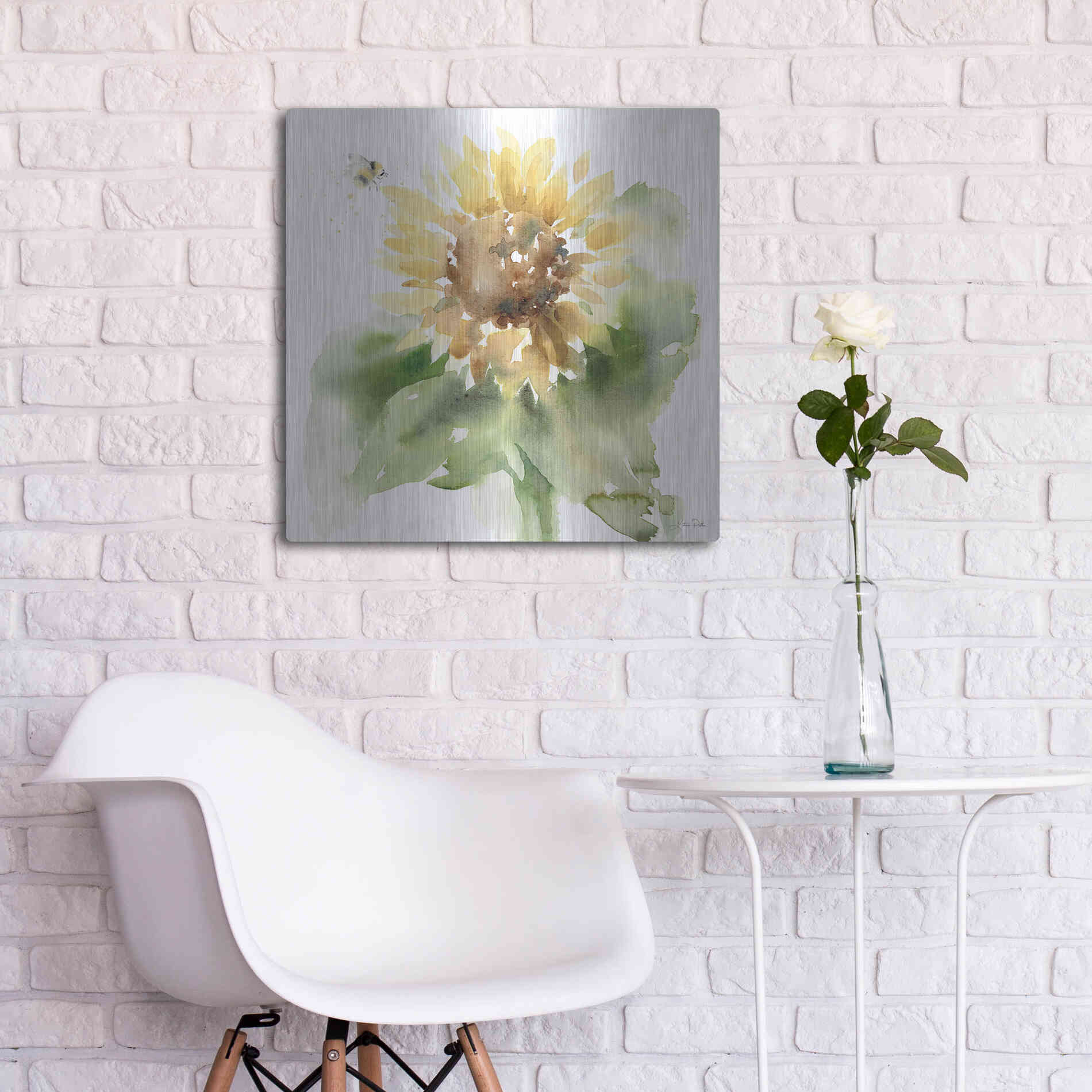 Luxe Metal Art 'Sunflower Meadow III' by Katrina Pete, Metal Wall Art,24x24