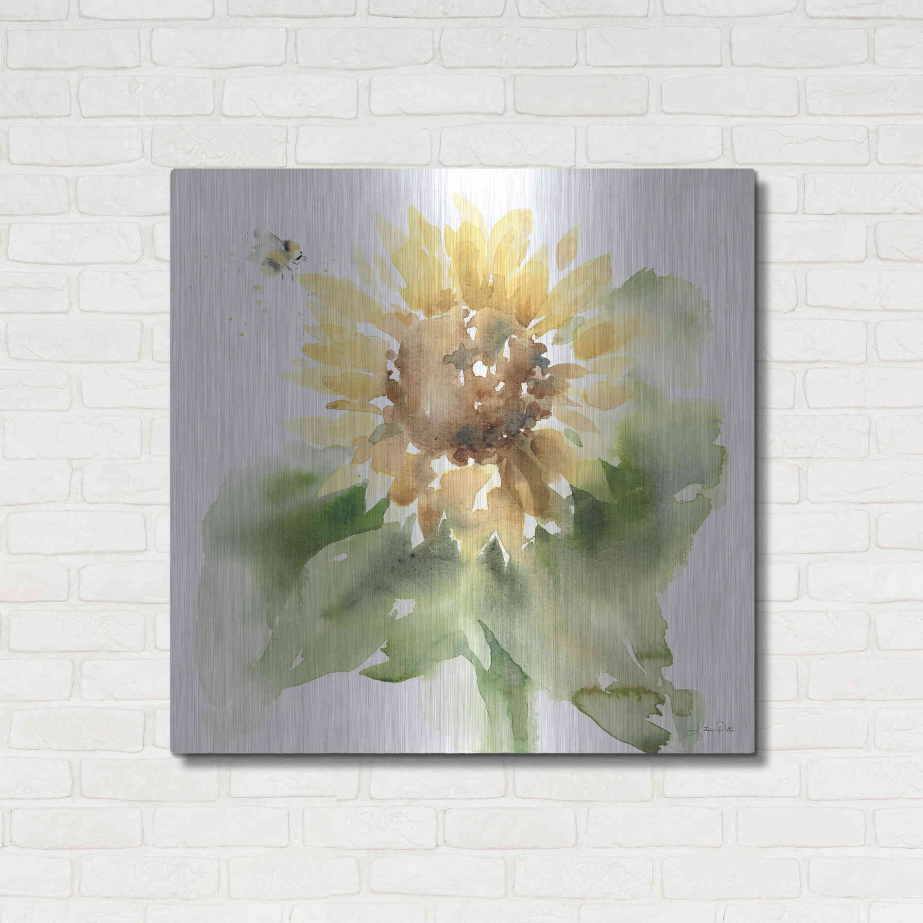 Luxe Metal Art 'Sunflower Meadow III' by Katrina Pete, Metal Wall Art,36x36