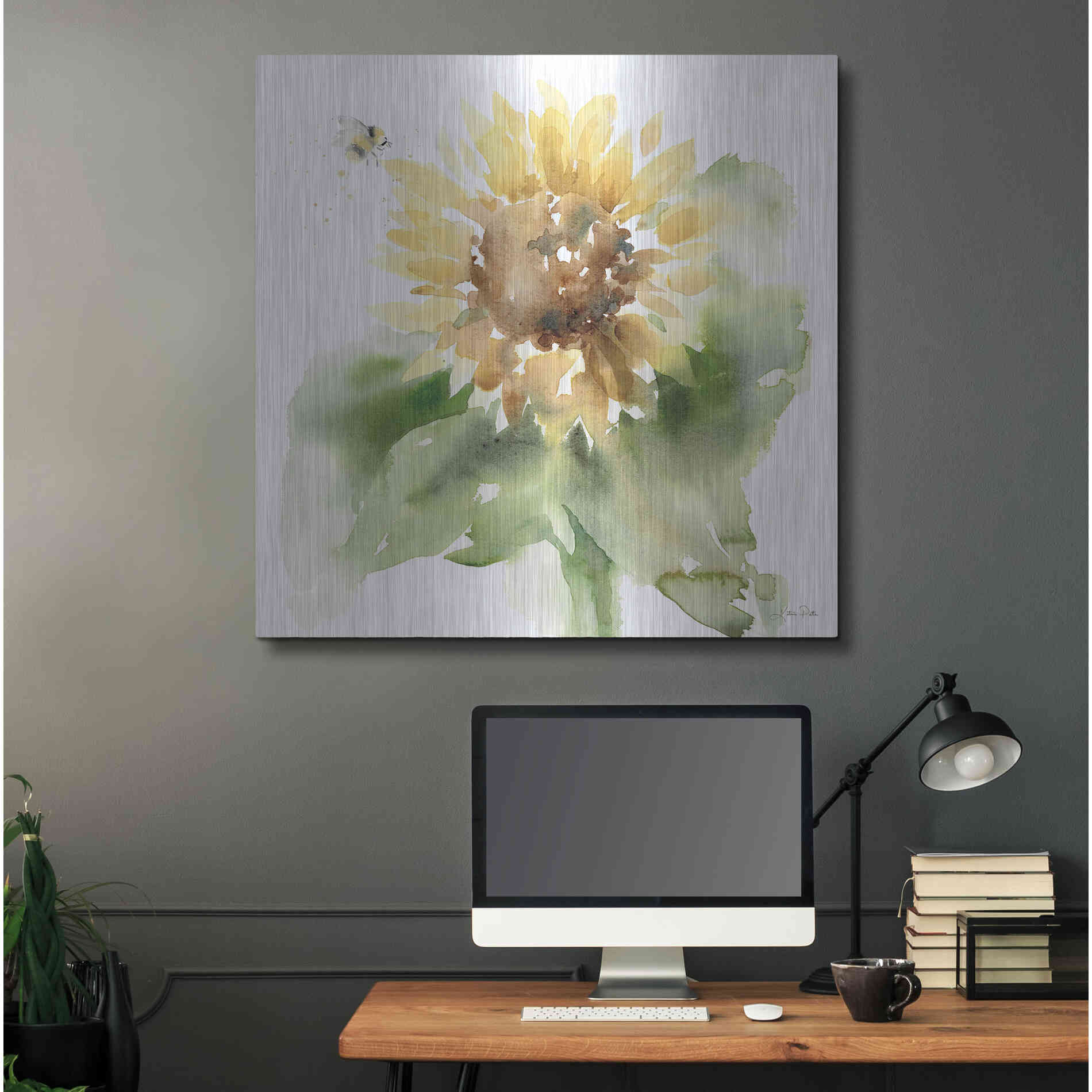 Luxe Metal Art 'Sunflower Meadow III' by Katrina Pete, Metal Wall Art,36x36