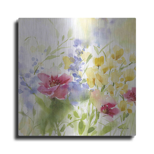 Luxe Metal Art 'Spring Meadow I' by Katrina Pete, Metal Wall Art