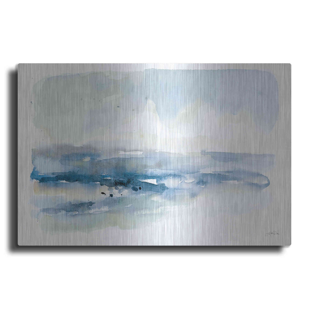 Luxe Metal Art 'Shoreline Blues I' by Katrina Pete, Metal Wall Art