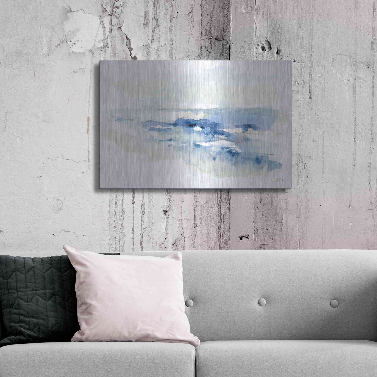 Luxe Metal Art 'Shoreline Blues II' by Katrina Pete, Metal Wall Art,36x24