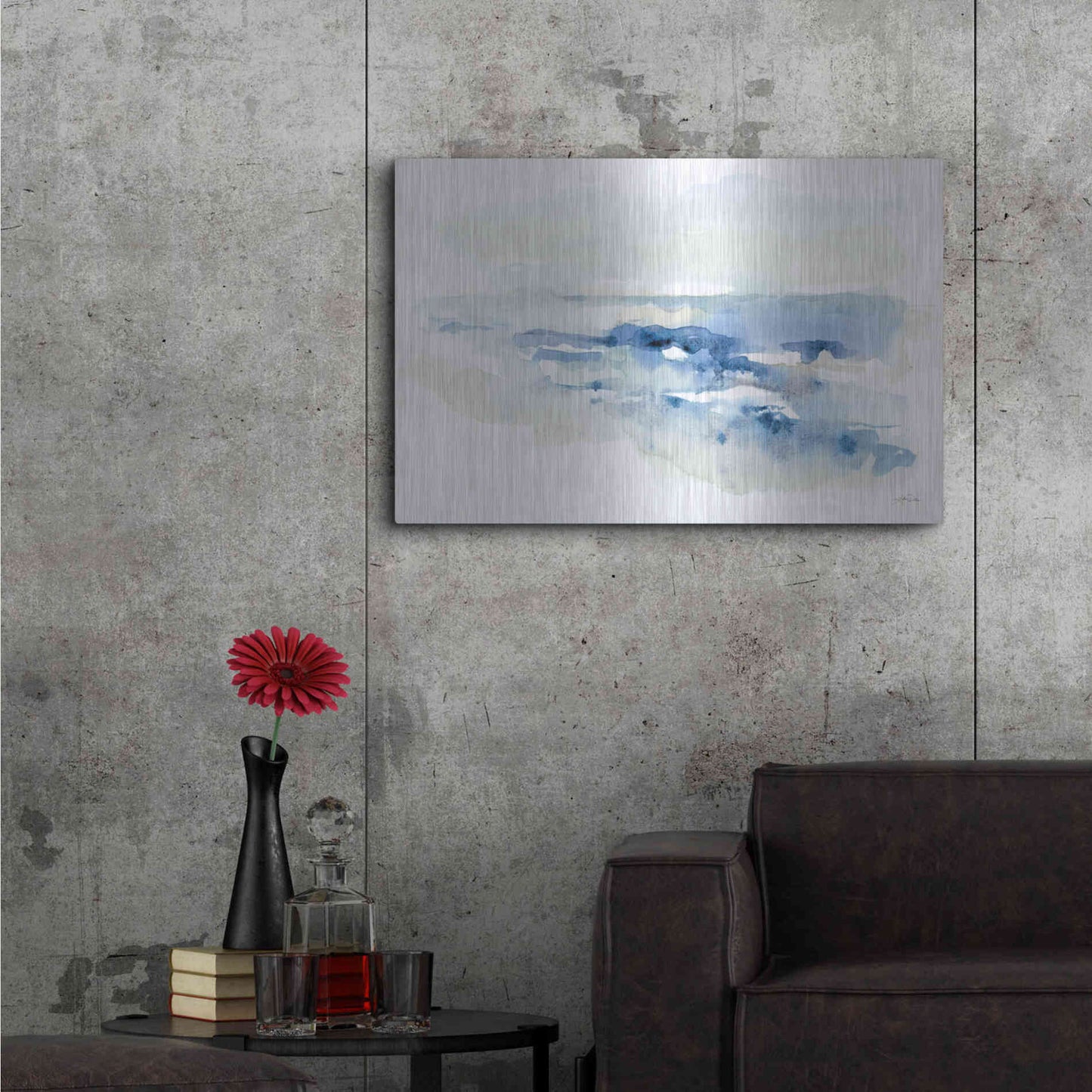 Luxe Metal Art 'Shoreline Blues II' by Katrina Pete, Metal Wall Art,36x24