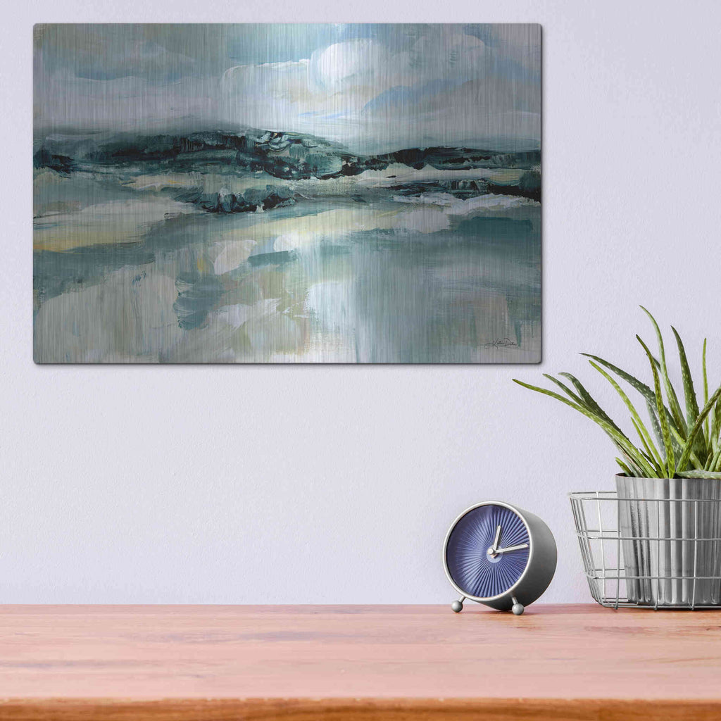 Luxe Metal Art 'Clouds at Hilltop' by Katrina Pete, Metal Wall Art,16x12