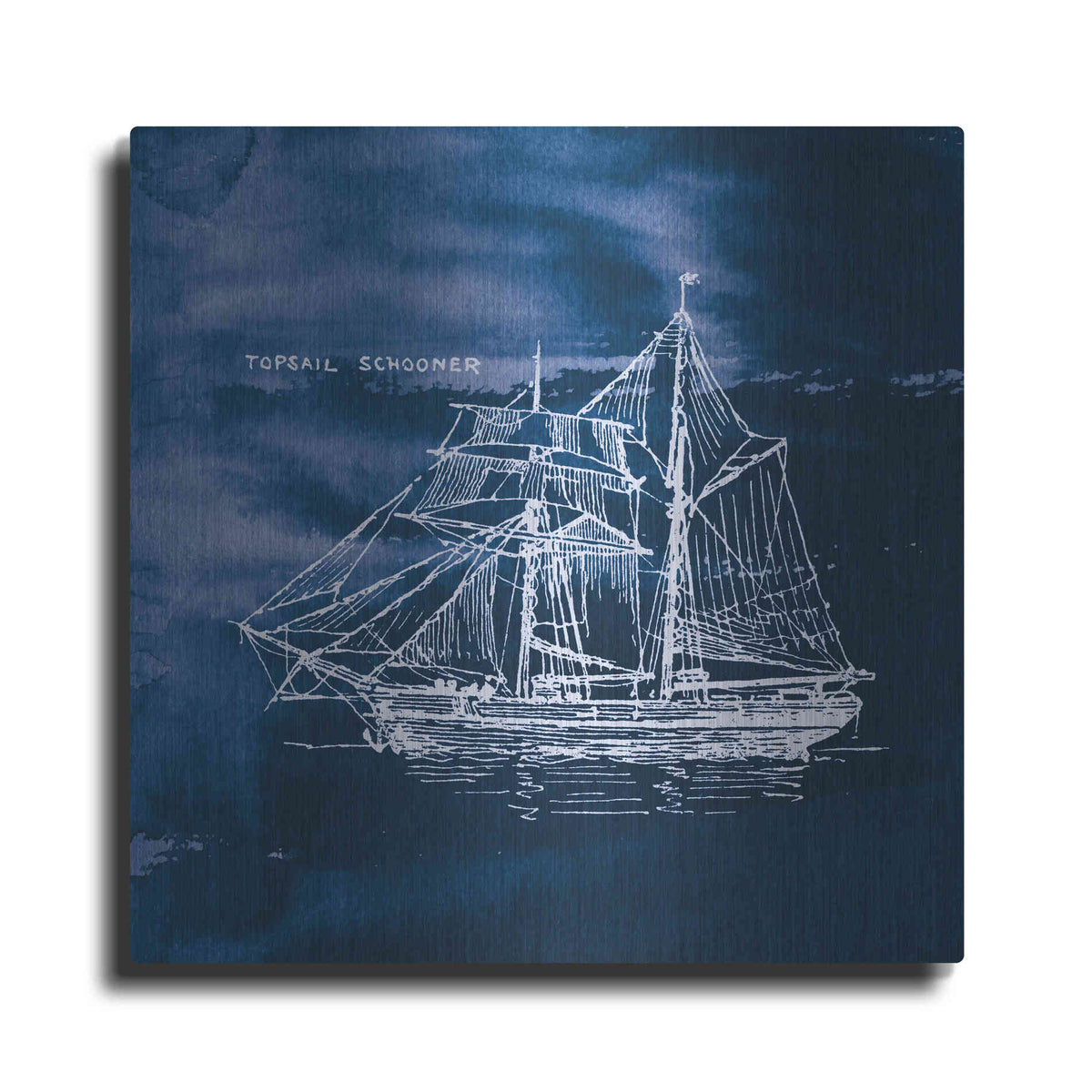 Luxe Metal Art 'Sailing Ships V' by Wild Apple Portfolio, Metal Wall Art