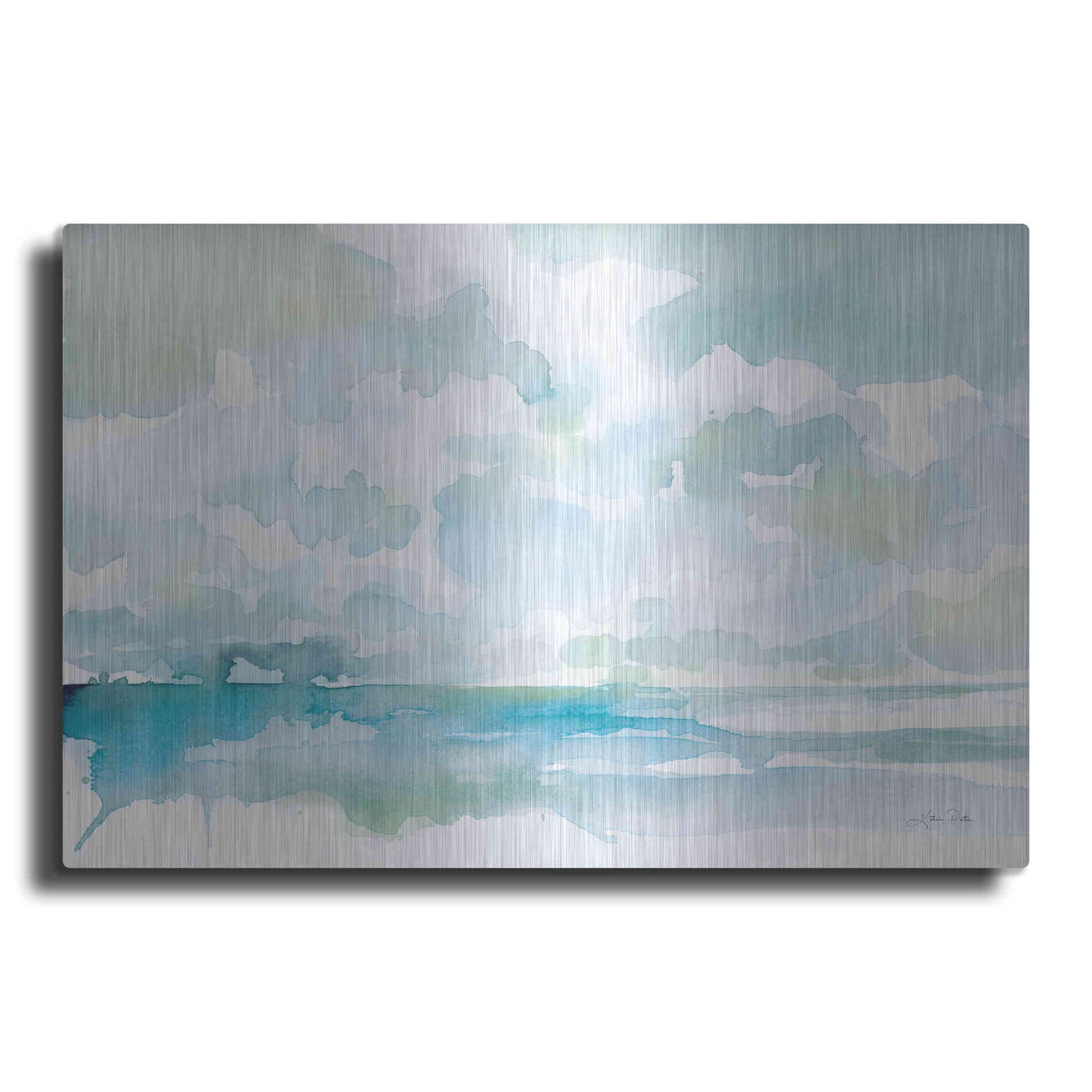 Luxe Metal Art 'Ocean Dreaming Pale Blue' by Katrina Pete, Metal Wall Art