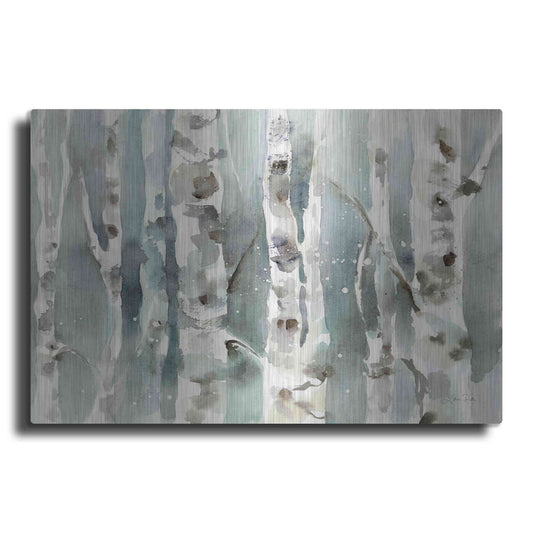 Luxe Metal Art 'Winter Birches' by Katrina Pete, Metal Wall Art