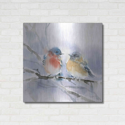 Luxe Metal Art 'Bluebird Pair' by Katrina Pete, Metal Wall Art,36x36