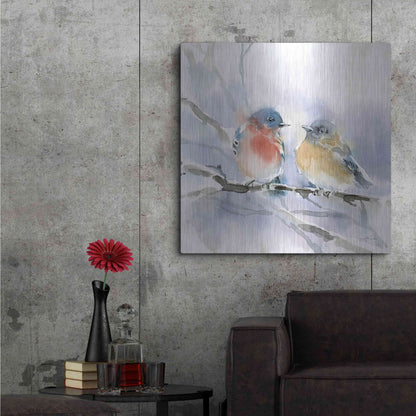 Luxe Metal Art 'Bluebird Pair' by Katrina Pete, Metal Wall Art,36x36