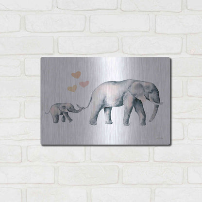 Luxe Metal Art 'Elephant Love' by Katrina Pete, Metal Wall Art,16x12