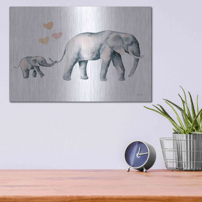 Luxe Metal Art 'Elephant Love' by Katrina Pete, Metal Wall Art,16x12