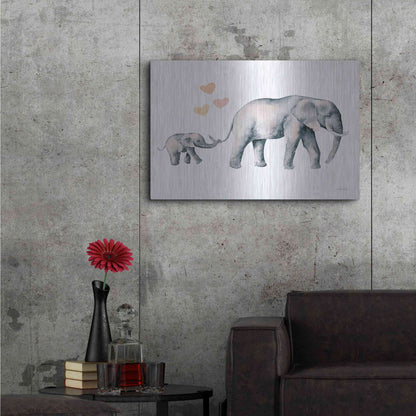 Luxe Metal Art 'Elephant Love' by Katrina Pete, Metal Wall Art,36x24