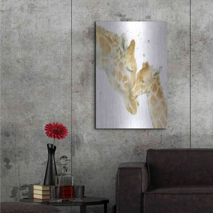 Luxe Metal Art 'Giraffe Love' by Katrina Pete, Metal Wall Art,24x36