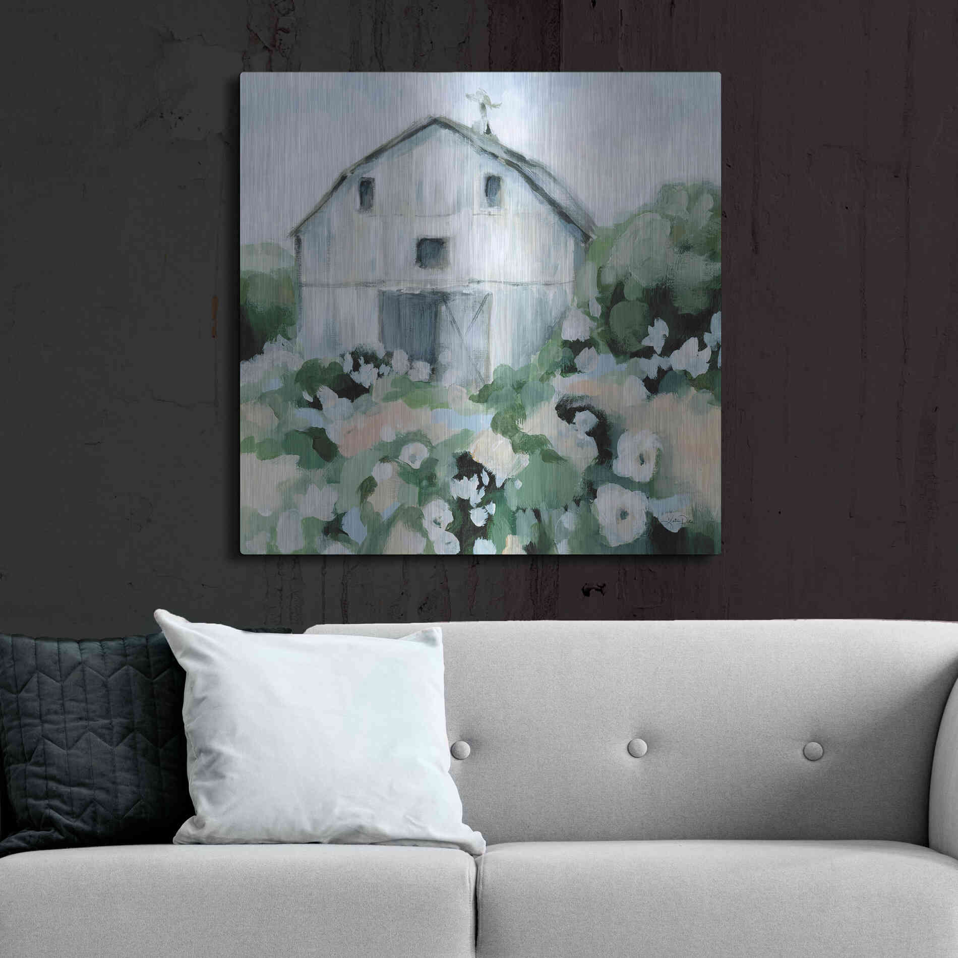 Luxe Metal Art 'Summer Barn' by Katrina Pete, Metal Wall Art,36x36