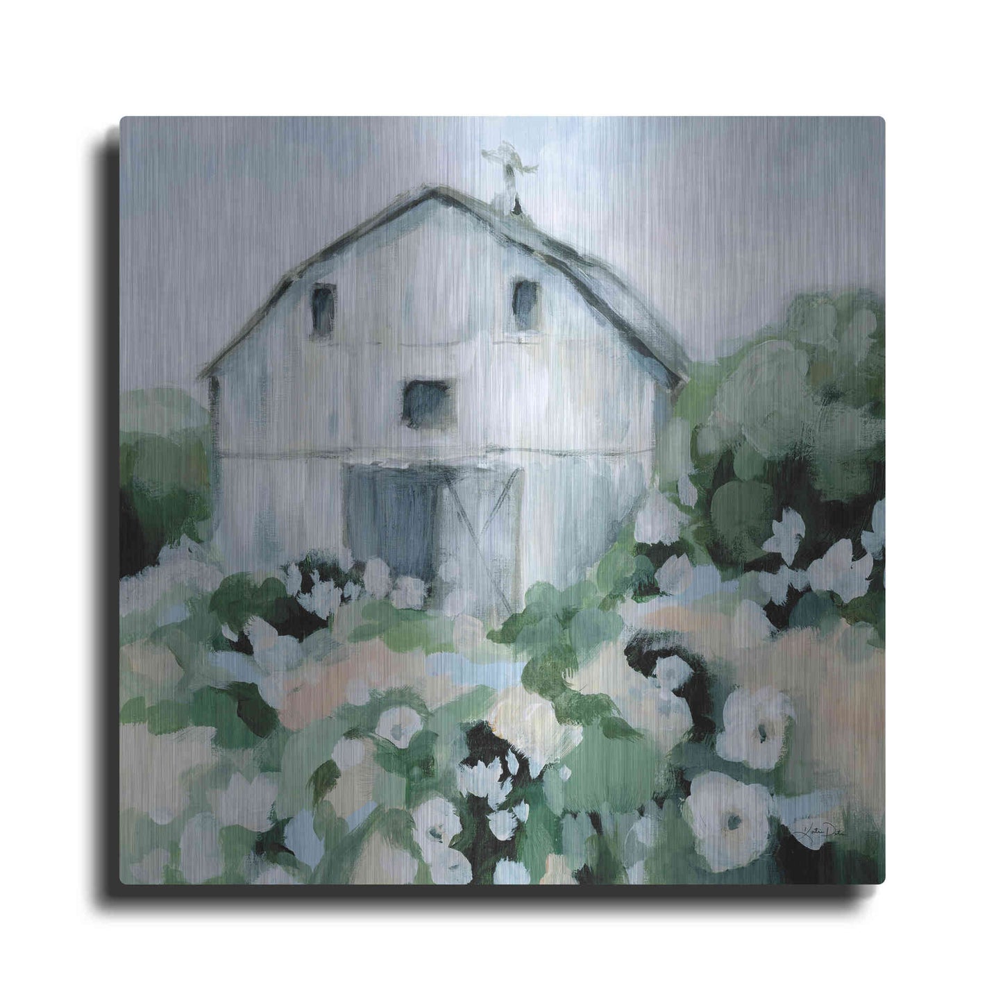 Luxe Metal Art 'Summer Barn' by Katrina Pete, Metal Wall Art