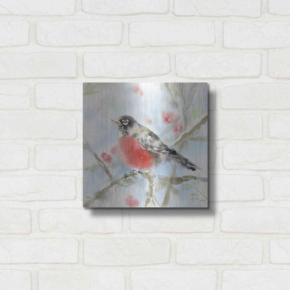 Luxe Metal Art 'Spring Robin' by Katrina Pete, Metal Wall Art,12x12