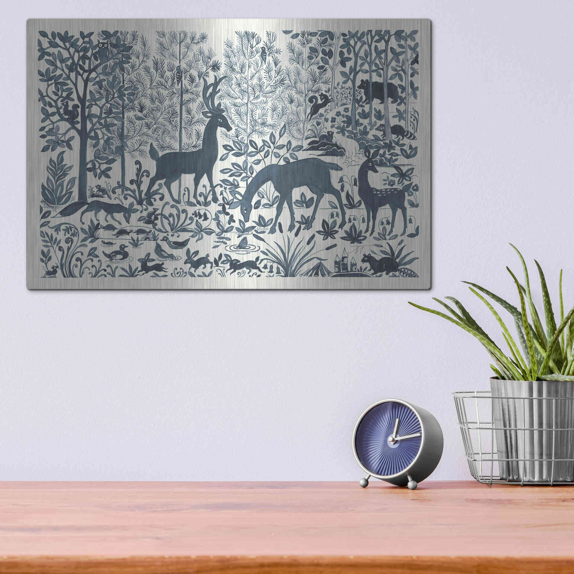 Luxe Metal Art 'Forest Life I' by Miranda Thomas, Metal Wall Art,16x12