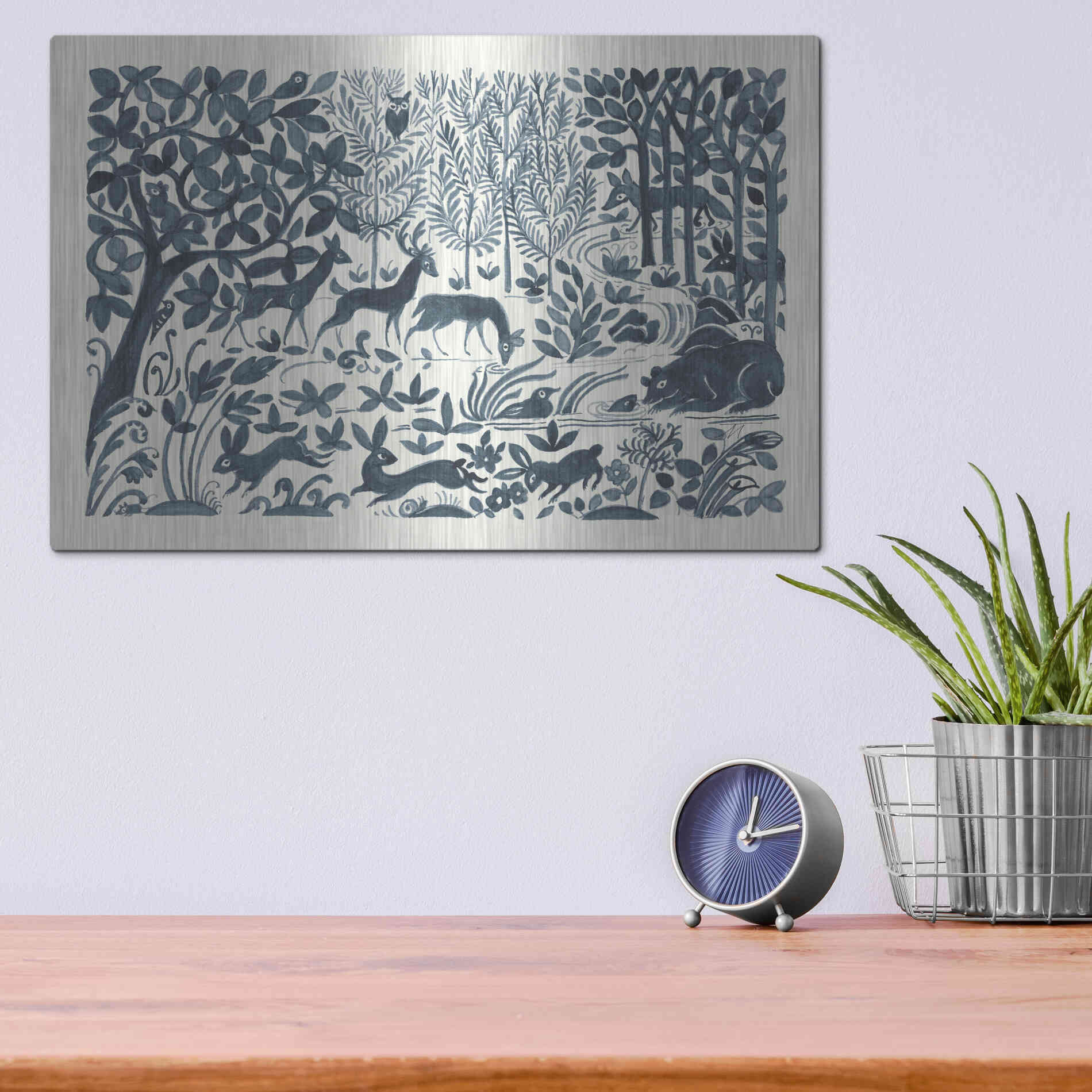 Luxe Metal Art 'Forest Life II' by Miranda Thomas, Metal Wall Art,16x12