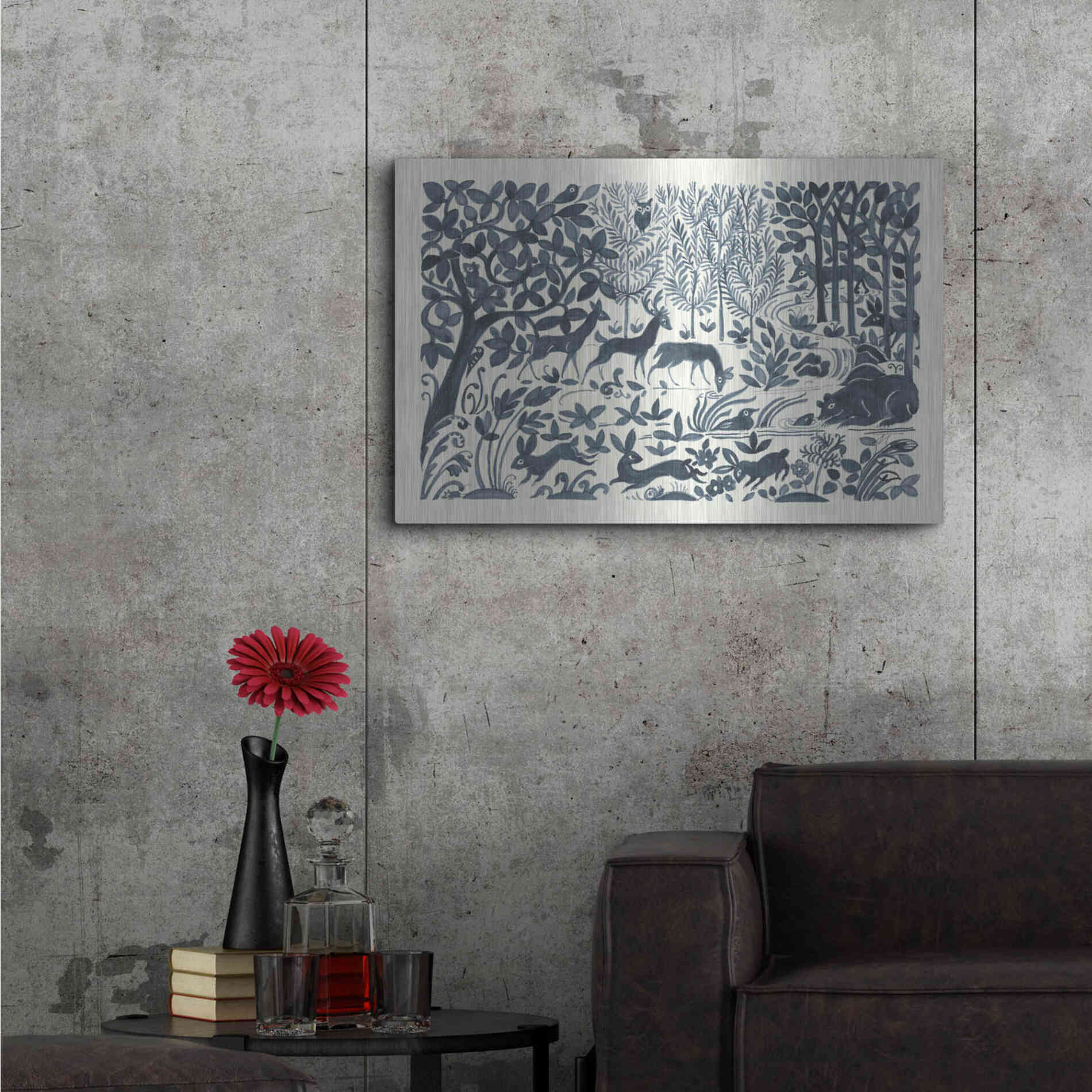 Luxe Metal Art 'Forest Life II' by Miranda Thomas, Metal Wall Art,36x24