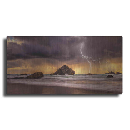 Luxe Metal Art 'Storm At Face Rock' by Darren White, Metal Wall Art