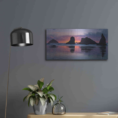 Luxe Metal Art 'Bandon Beach Tsunami' by Jesse Estes, Metal Wall Art,24x12