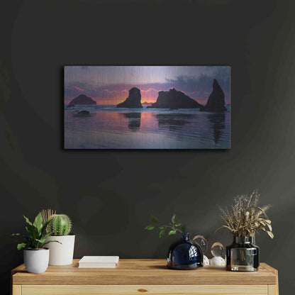 Luxe Metal Art 'Bandon Beach Tsunami' by Jesse Estes, Metal Wall Art,24x12