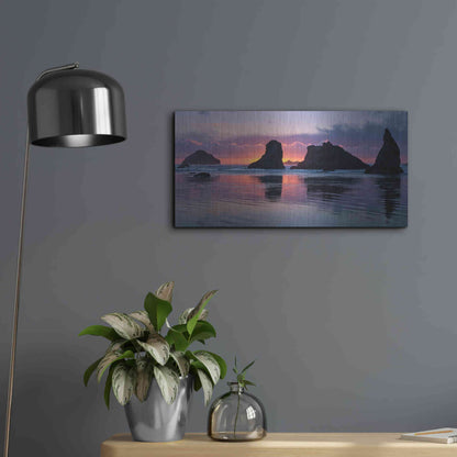 Luxe Metal Art 'Bandon Beach Tsunami' by Jesse Estes, Metal Wall Art,24x12