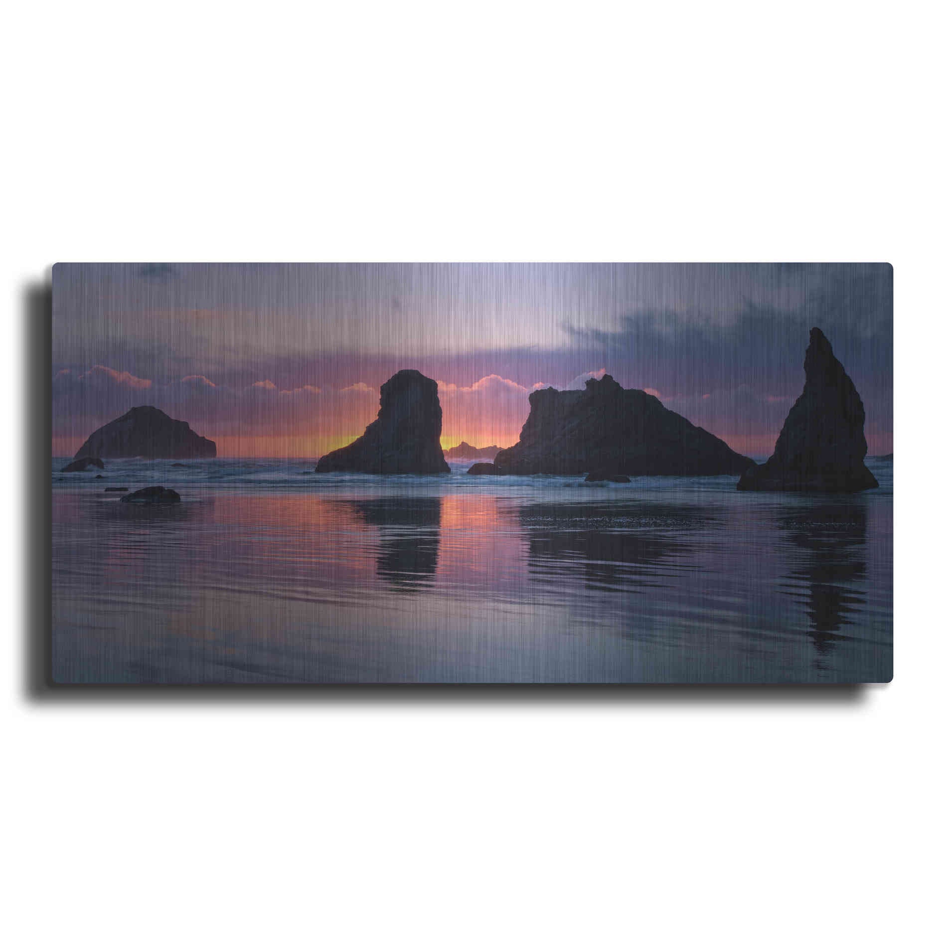 Luxe Metal Art 'Bandon Beach Tsunami' by Jesse Estes, Metal Wall Art
